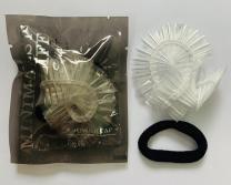Shower Cap-Machine Layering Thickens Shower Cap, Black Hair Band, Black Transparent Bag Packaging