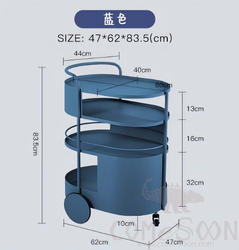 Blue Trolley, L62*W47*H83.5cm