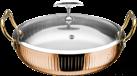 Triple Steel Rose Gold Roman Vertical Ruyi Pot, 201/430 Ss+ Aluminum+ 304 Ss, Φ320×h63mm
