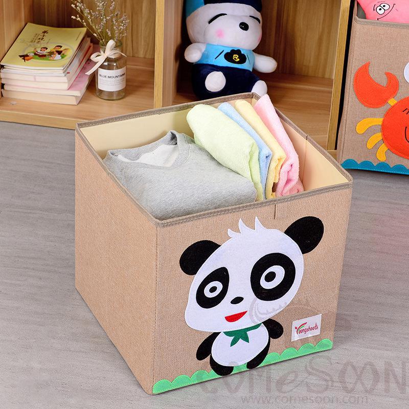 Linen Storage Basket-33*33*33cm, Waterproof Coating Canvas Linen+ Mdf Insert