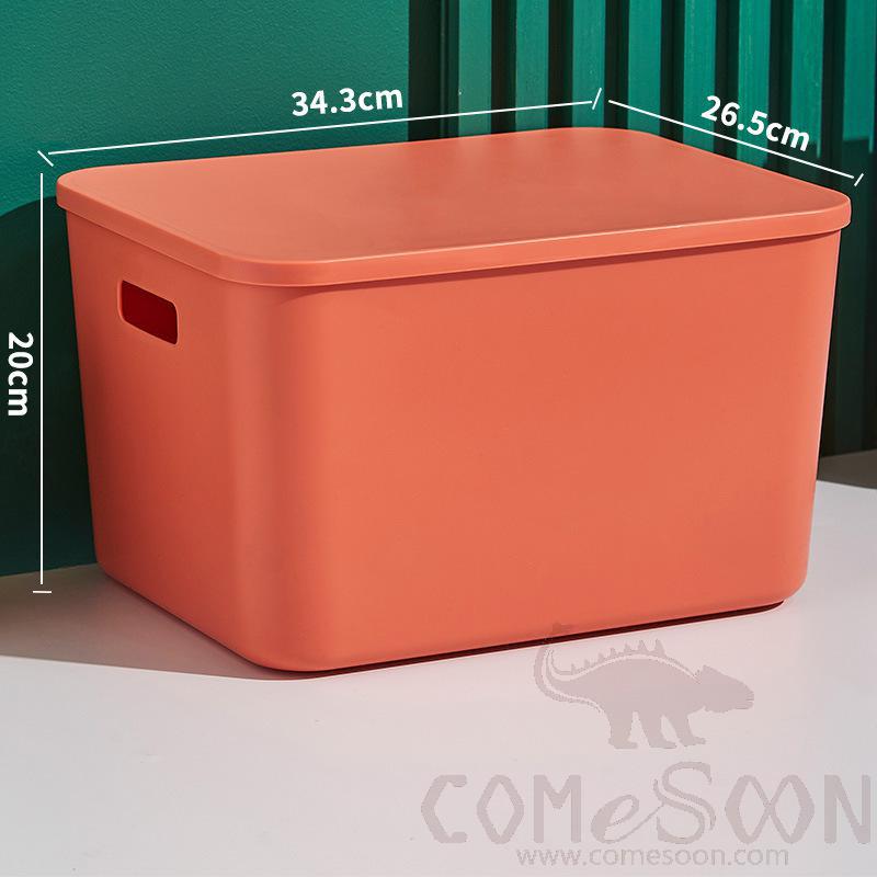 Orange Storage Box with Cover-26.5*34.3*20 cm, PP