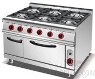 Gas 6-Burner Range with Electric Oven, Dimension:l1200*W900*H920mm, Power Supply:7.5 X 3+ 4.5 X 3+ 5.8 Kw