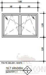 Aluminum Opening Window, White, 1800*1200mm