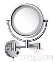 Shaving Mirror, Brass and Glass, Shiny, 200*200mm