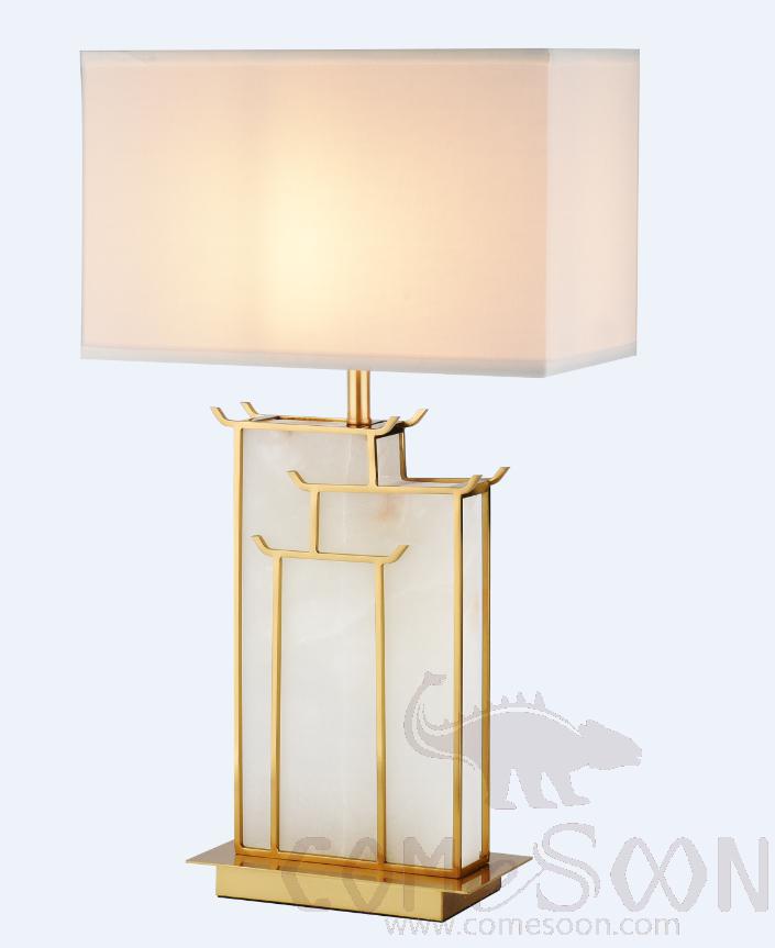 Marble Table Lamp-Marble+ Metal+ Fabric, 5w, Warm, 400*200*690mm