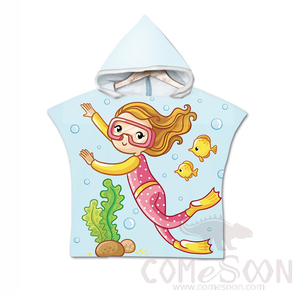 Kid's Cape Beach Towel, Microfiber, 60*80cm