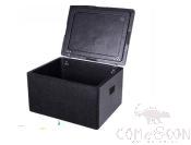 Black Insulated Box, with Electrophoretic Hinges and Nickel-Plated Handle, PP, 81L