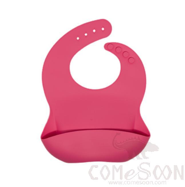 Four Buttons Kids Dining Bib, Rose Red