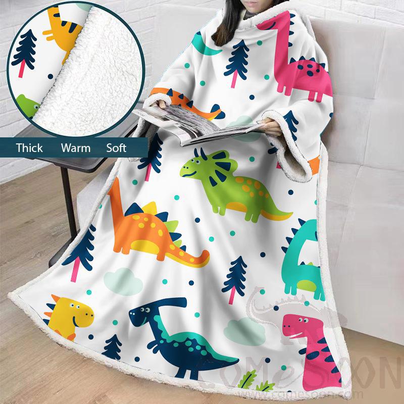 Cartoon Blanket with Sleeves, Crystal Velvet, 127*178 cm