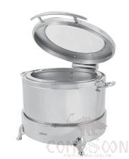 SUS 304 Electric Heating Round Glass Lid Induction Soup Station, 12L