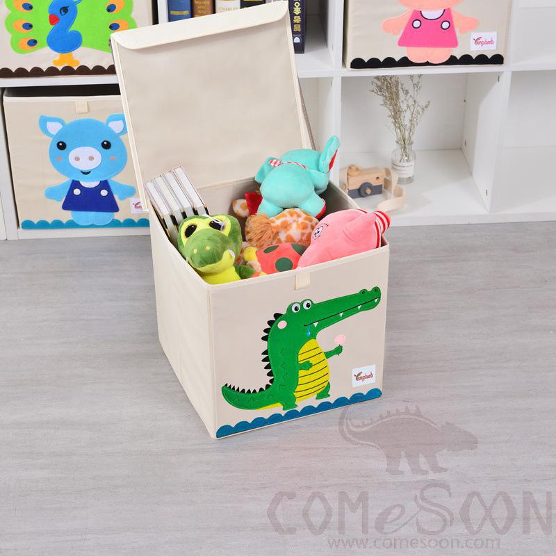 Linen Storage Basket-33*33*33cm, Waterproof Coating Canvas Linen+ Mdf Insert