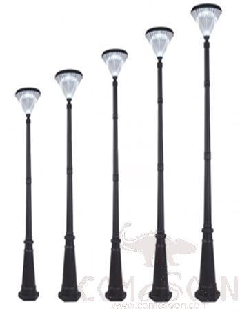 3w Three-Color Horizontal Sandgrain H1550 Solar Single-Head Medium Round Garden Light, Ø24.5*H155 cm