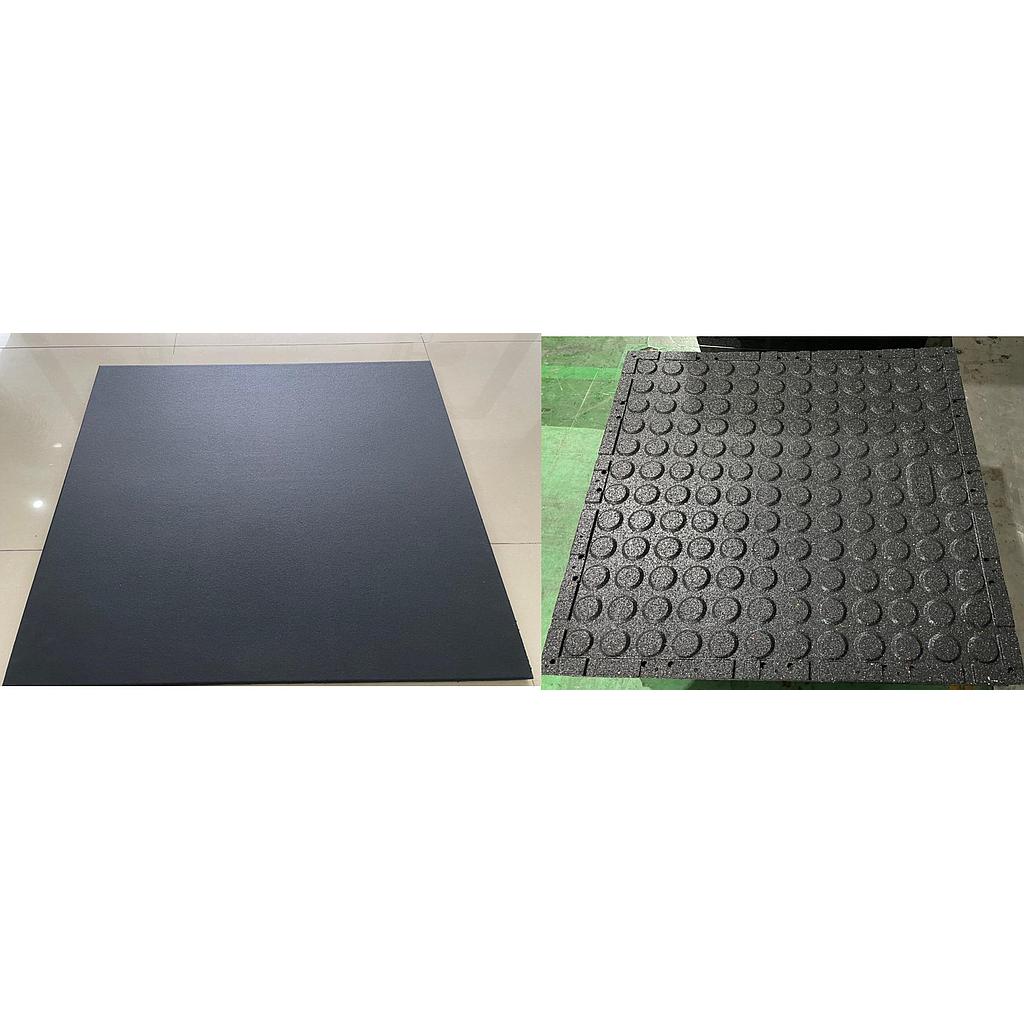 Premium Composite Rubber Floor Mats, L100*W100*T2 cm, Gym Mat