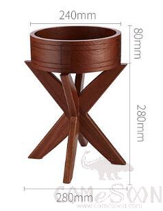 Medium Wooden Stand with Crimped Round Wooden Plate product image