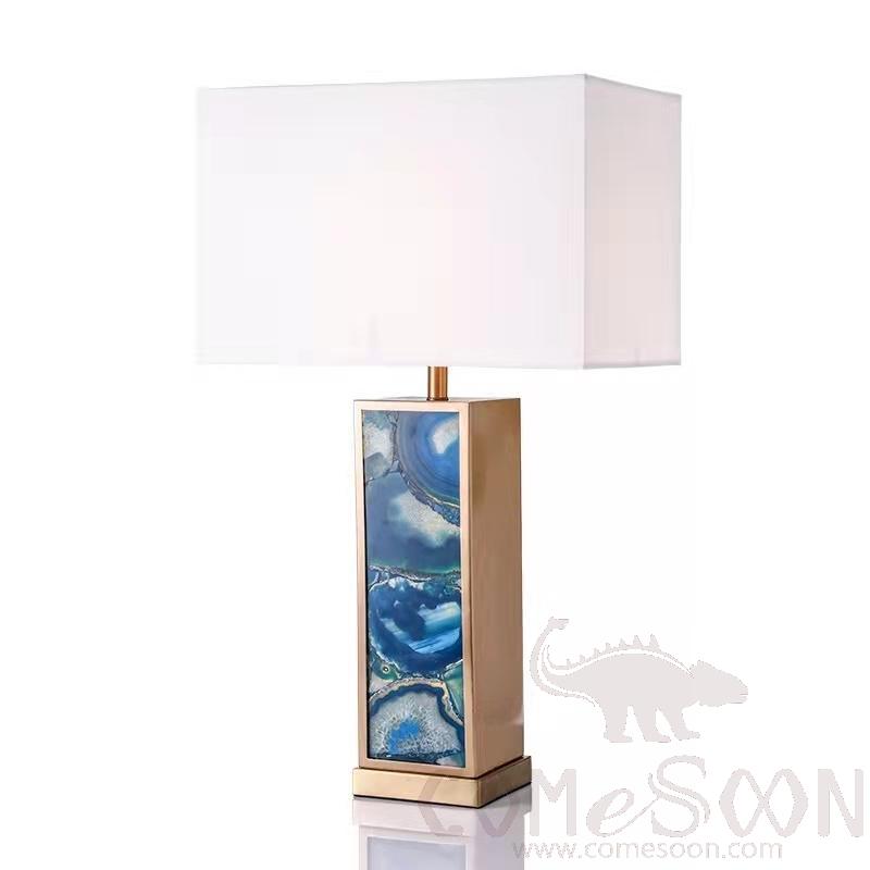 Table Lamp-Metal+ Carnelian+ Fabric, 5w, Warm, 360*200*640mm