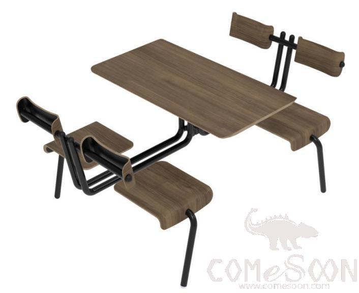 Canteen Table & Chair-Brown 1990*1200*825mm product image