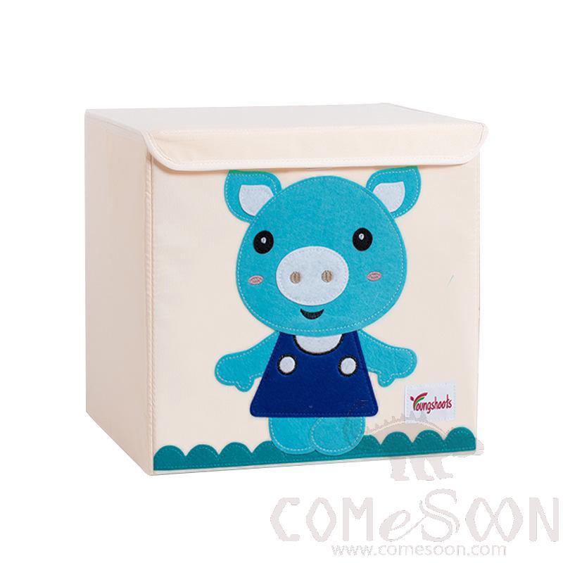 亚麻储物篮-33*33*33cm, 防水涂层帆布亚麻+ 中密度纤维板插片