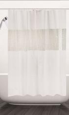 Stitched Shower Curtain-White, Peeva, 180* 200 cm