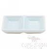 5.3" Double Compartment Sauce Plate, Light Blue Green Spray Dots, Mf, 134*87*25mm