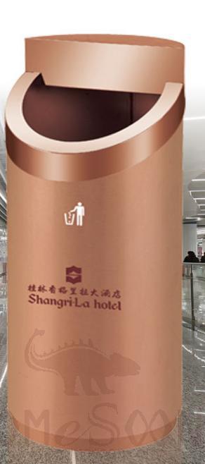 Round Trash Can, 201, Rose Gold, 348*850mm, Dustbins