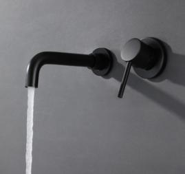 Hidden wall basin faucet-brass