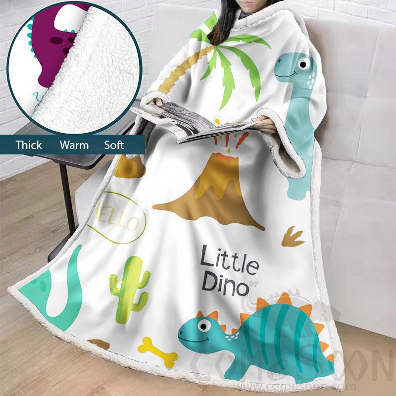 Cartoon Blanket with Sleeves, Crystal Velvet, 127*178 cm