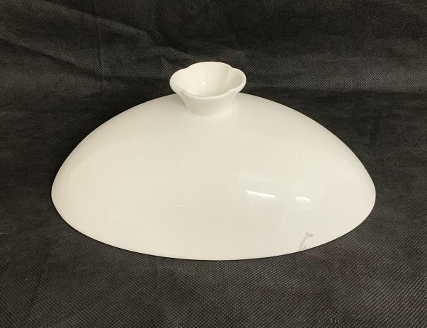 G157 Series Dried Ginseng and Abalone Plate with Lid  - White
