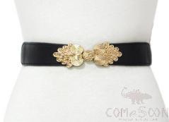 Belt-Elastic Belt, Imitation Leather, Alloy