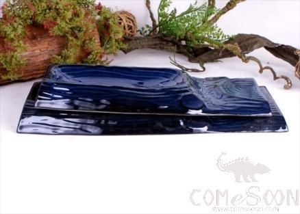 Blue Glaze 14" Fragrant Wood Chai Pattern Single Lattice Plate