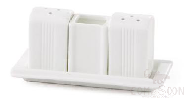 Double Line White Tableware Yyline Series- Salt Shaker product image