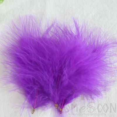Full Velvet Turkey Feathers with Clip Fasteners, Ø10-12 cm