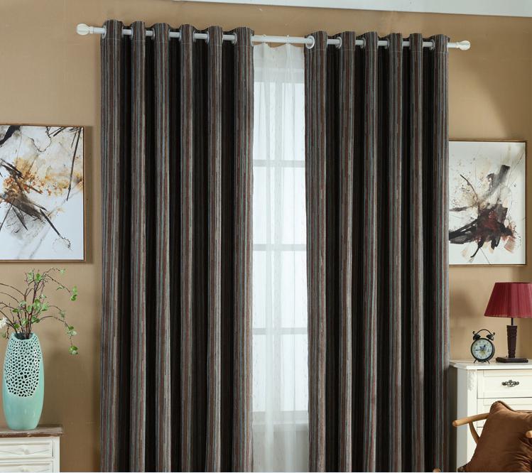 Color Striped Chenille Curtain Fabric