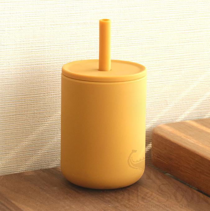 Children's Straw Cup, Silicone, 150ML, Yellow