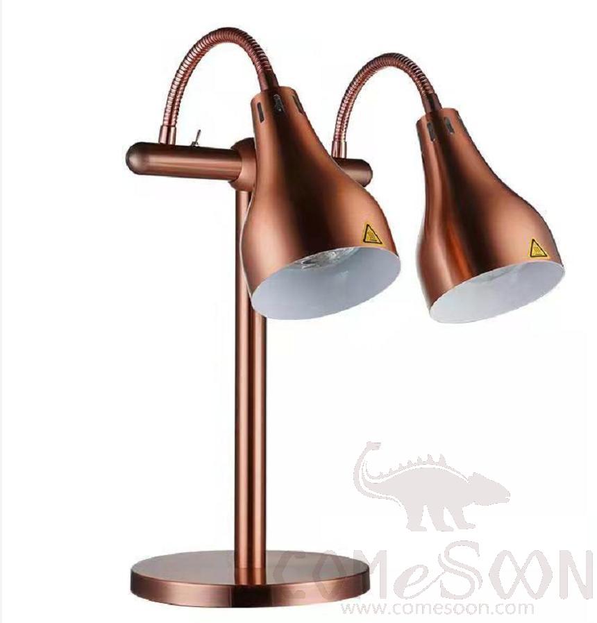 Double Head Red Copper Color Plated Marble Warming Lamp, 270*645mm, 500w