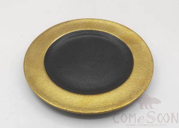 Electroplated Gold 8" Wide Rim Plate, Ø20.2*H2 cm