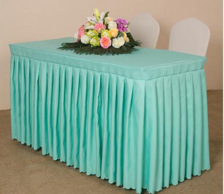 Table Skirting(120*45+ 75cm)-Tiffany Blue