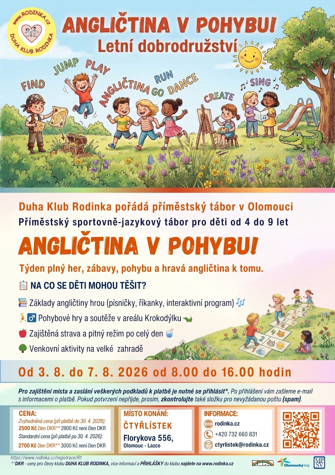 Angličtina v pohybu Olomouc leták