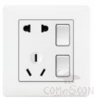 2 Gang 1 Way Switch and 10a 5pole Socket