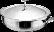 European Slant Body 3-Ply Steel Diamond Warming Vegetable Pot (Stainless Steel Lid)+ Stainless Steel Liner, 201/430 Ss+ Aluminum+ 304 Ss, Φ320×h90mm