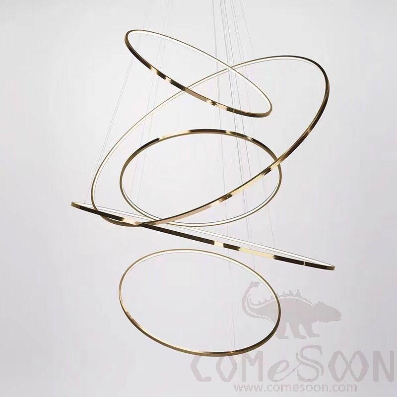 Art Pendant Light, Stainless Steel, Φ60+ 80+ 100cm product image