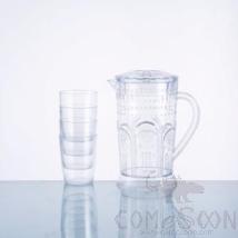 1500ML Carved Small with 4 Cups Water Bottle, PS, 17*11.5*20cm