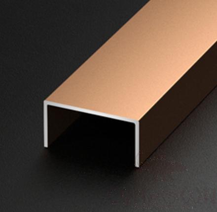 Aluminum U-Shaped Decorative Strip, W50mm*H10mm*L3m, Rose Gold