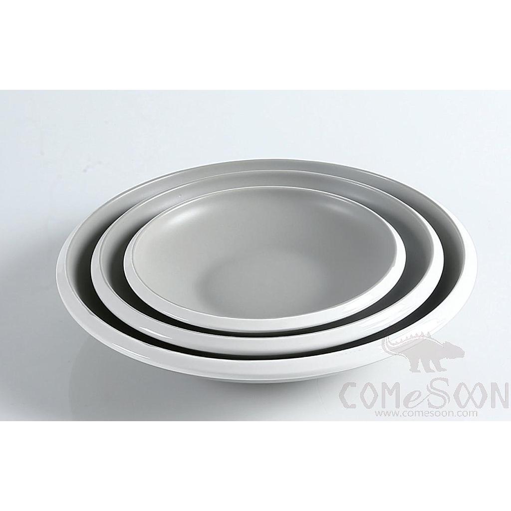 White Grey Series 12" Cotyloid Shallow Bowl