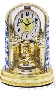 Medium Blue and White Porcelain Desktop Clock, PVC, 18*12.5*24.5cm