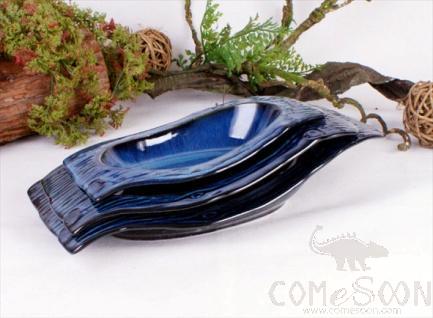 Blue Glaze 10" Chai Pattern High-Low Soup Plate