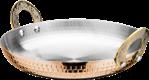 Triple Steel Straight Ear Rose Gold Hammered Circular Vegetable Dish, 201/430 Ss+ Aluminum+ 304 Ss, Φ280×h45mm product image