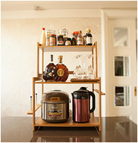 Bamboo Microwave Oven Rack Kitchen Rack