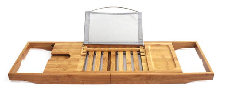 Adjustable Bathtub Caddy-Bamboo, 70(105)X22x4cm