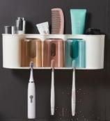 Wall-Mounted Three-Tier Toothbrush Holder, PP, 10.5*34.5*11cm