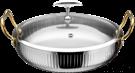 Triple Steel Roman Vertical Ruyi Pot, 201/430 Ss+ Aluminum+ 304 Ss, Φ300×h63mm